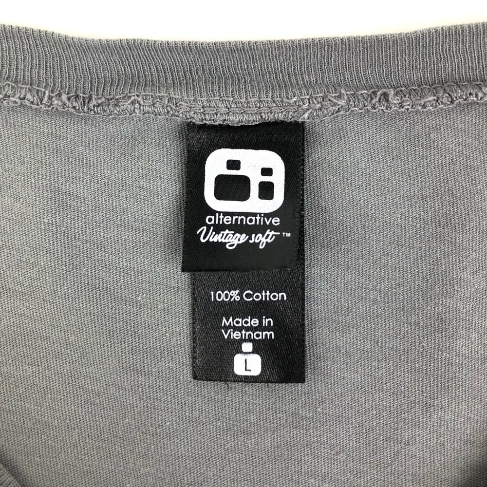 Alternative Vintage Soft Basic Dark Grey Tee - image 7